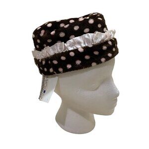 Giggle Moon Baby Girl's Size 18-24 Months Plush Hat Polka Dot Ruffled Satin